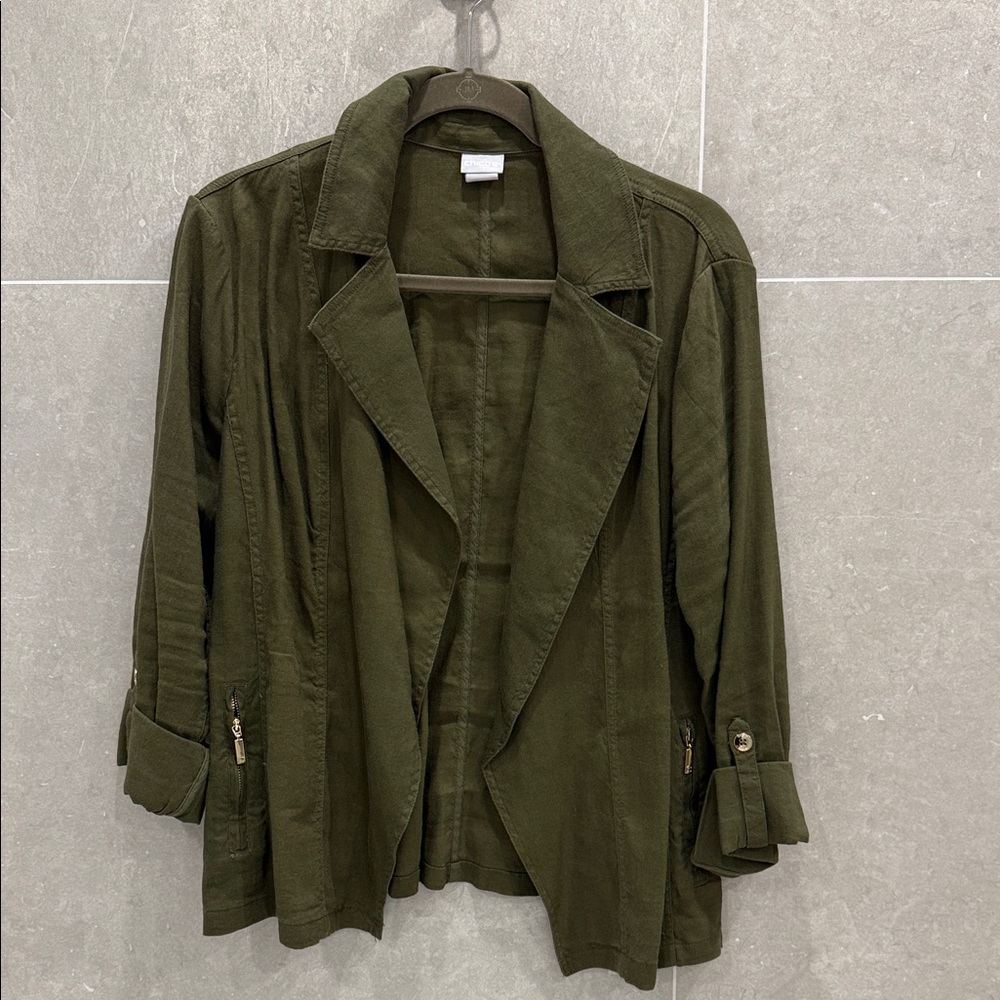 Chico's Dark Green Utility Jacket